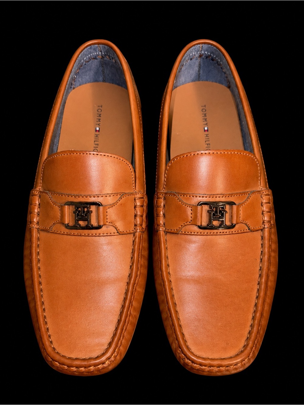 Tommy Hilfiger Men’s Tan Leather Bit Loafers